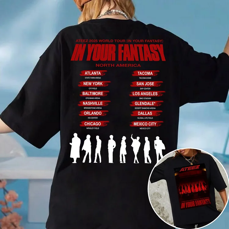 Ateez 2025 World Tour In Your Fantasy North America T-Shirt officialateezshop