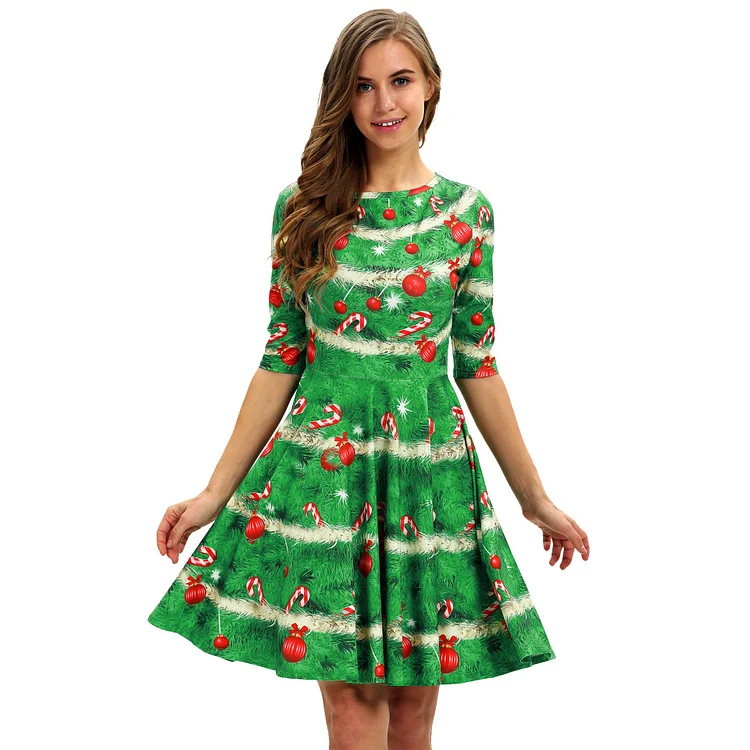 Women's Dress Christmas Digital Print Slim Skirt