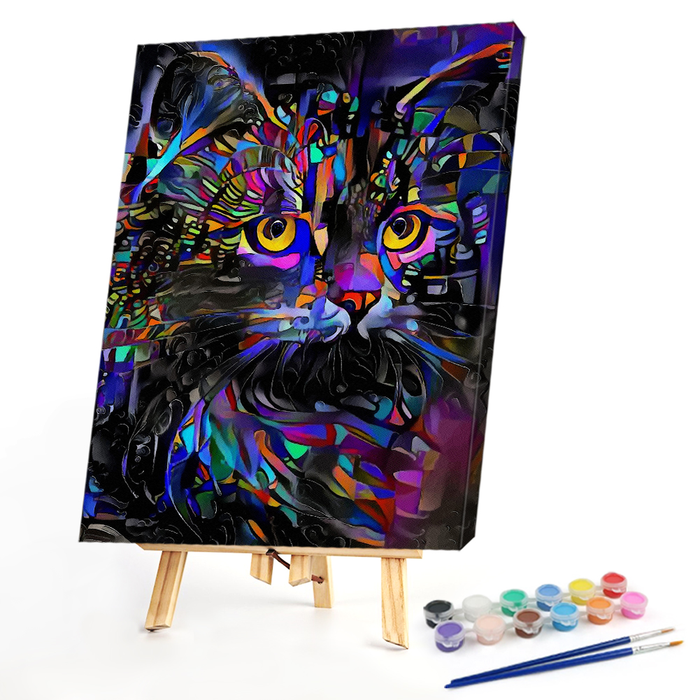 

40*50CM - Paint By Numbers - Psychedelic Cat, 501 Original