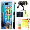 Sea Fishing Rod Set Telescopic Fishing Rod Pole with Reel Hook Soft Tube Float