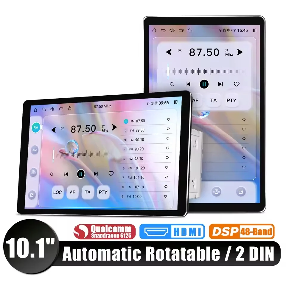 JOYING nou proiectat 10.1„11.6” 13.3"15.1” Android 12 Car Stereo universal unitate de cap cu ecran rotativ automat