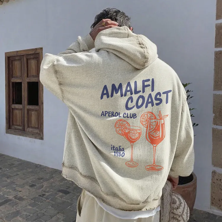 Amalfi Coast Aperol Club Italia 1980 Men's Vintage Washed Hoodie