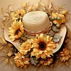 Diamond Painting-DIY Full Round Drill Straw Hat Sunflower
