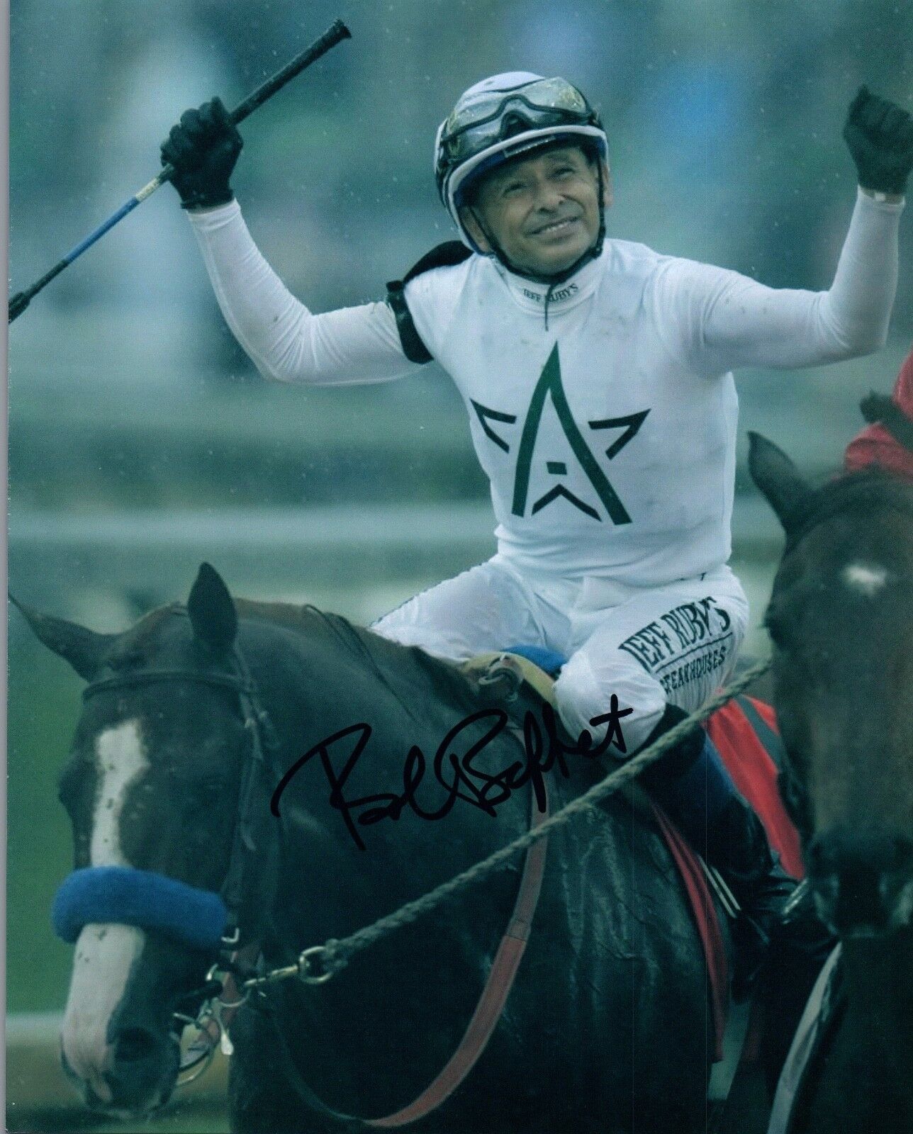 Bob Baffert Signed Autograph 8x10 Photo Poster painting Mike Smith Justify Horse Trainer COA