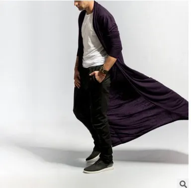 Uveng Uveng And Autumn Thin Men's Mature Long Slim Long Style Long Wind Jacket Casual Fashion Solid Color Men's Top