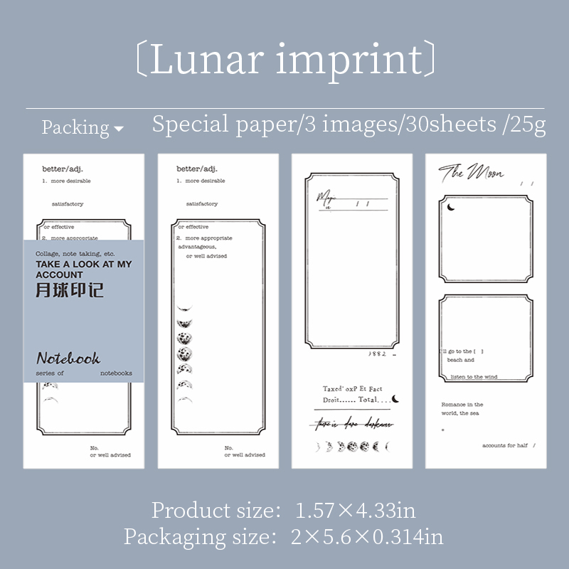 Journalsay Take A Look At My Ledger Series Vintage Border English Text Memo Pad Material Paper 