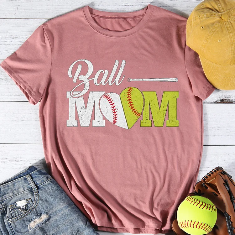 AL™ Ball Mom Softball & Baseball T-shirt Tee -01270-Annaletters