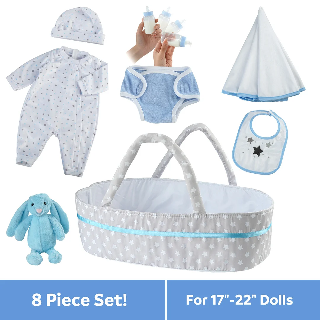[Suitable for 17'' - 22" Doll] Adoption Reborn Baby Clothes Essentials-8pcs Gift Set -Creativegiftss® - [product_tag] Creativegiftss®
