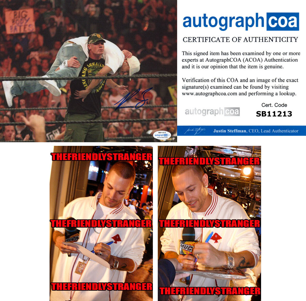 KEVIN FEDERLINE signed JOHN CENA FU WWE