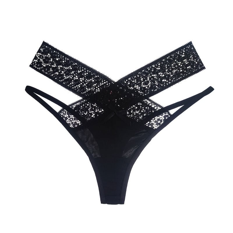 CINOON New Women Sexy Lace Panties Low-waist Underwear Thong Female G String Breathable Lingerie Hollow out Solid Intimates