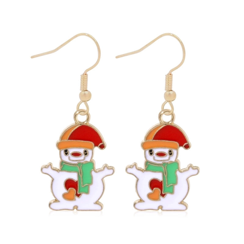 Fashion Christmas Tree Gloves Alloy Plating Inlay Artificial Gemstones Christmas Women’s Drop Earrings 1 Pair