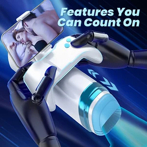 Game Cup Pro Masturbator Heating Thrusting Vibrating Penis Stroker With Handles And Phone Holder