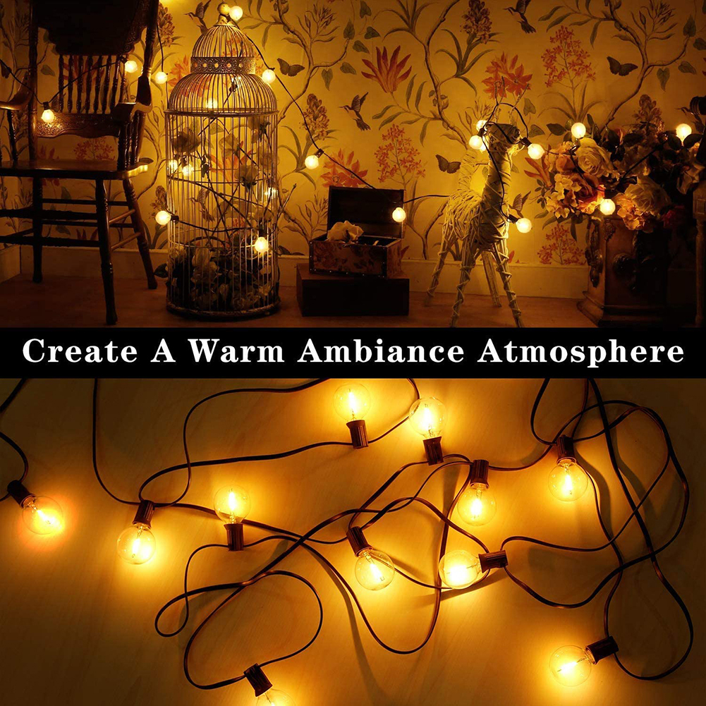 

G40 Tungsten Lamp Bulb 15m 10/25/30LED String Lights Outdoor Festival Decor, 501 Original