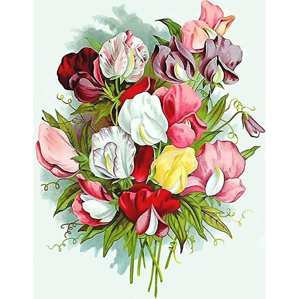 

30*40CM-Round Drill Diamond Painting-Color Flower, 501 Original