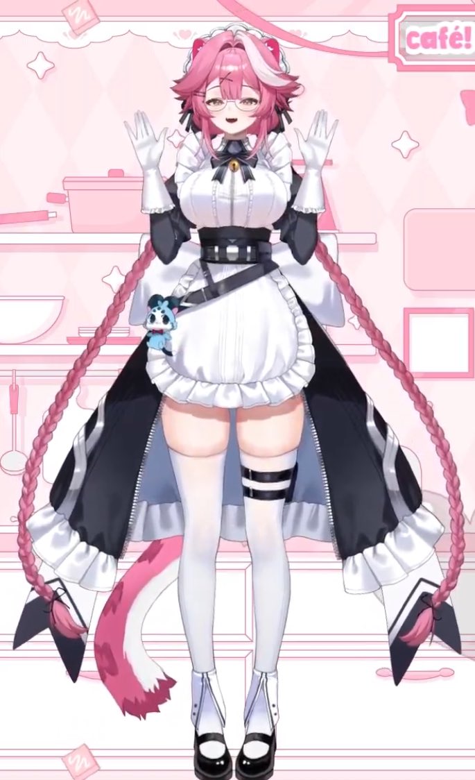 [Deposit Poll] Wetrose Hololive EN Vtuber  Raora Panthera Cafe Maid Dress Cosplay Costume