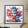 【Limited Stock Sale】Full Embroidery Cotton 11CT Print Rose Pterosaur in Basket Cross Stitch 45x45cm tapestrymarket