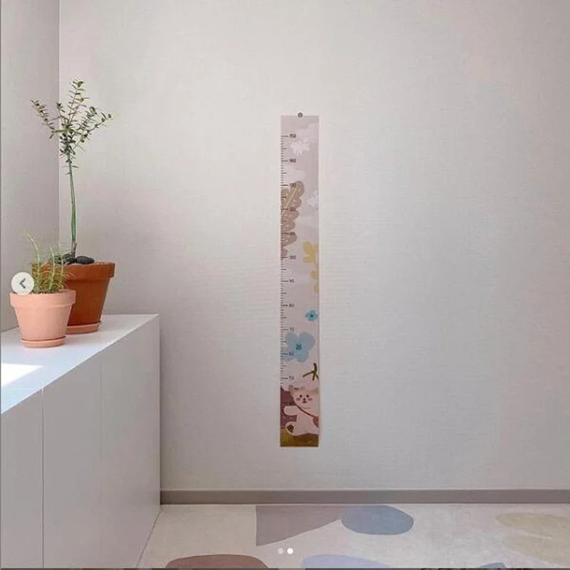 INS Canvas Baby Height Measure Ruler Wall Stickers Children Growth Chart Record Kids Room Decoration Hanging Rulers Photo Props