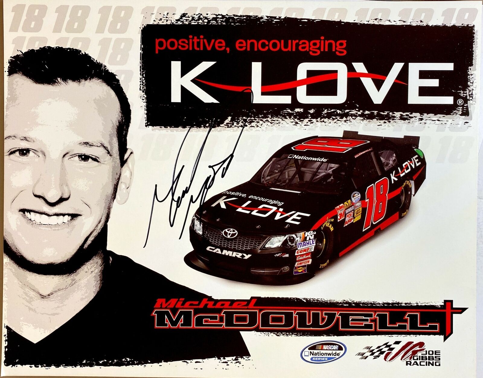 Michael McDowell Signed 8x10 Photo Poster painting NASCAR Stock Car Racing Autograph Auto