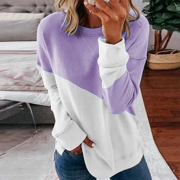 Crew Neck Contrast Sweatshirt | 168DEAL