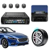 Tire Pressures Monitoring System with 4 Sensors Real-Time Pressure Monitor with Solar Charge and USB LCD Display for Cars SUVs Trailer & Light Trucks (External)