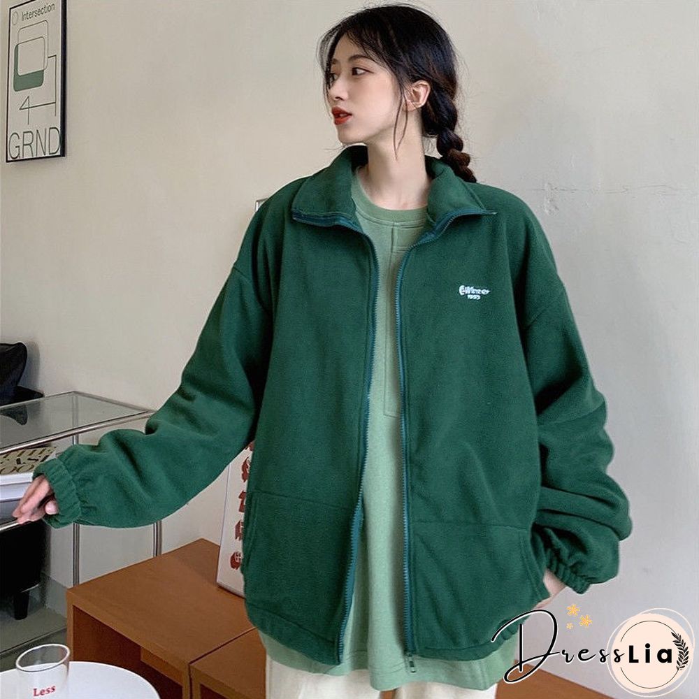 Harajuku Long Sleeve Oversized Hooded Sweatshirts Women Winter Vintage Clothes Woman Warm Thick Jacket Sweetshirt Zip Up Hoodies