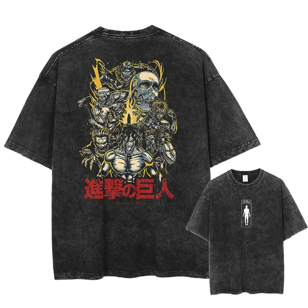 Attack on Titan Printed Unisex Washed T-Shirt