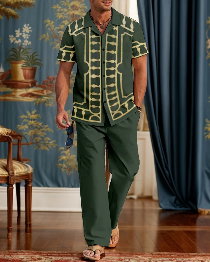 Suitmens Men's Gorgeous Geometry Patterns Walking Suit