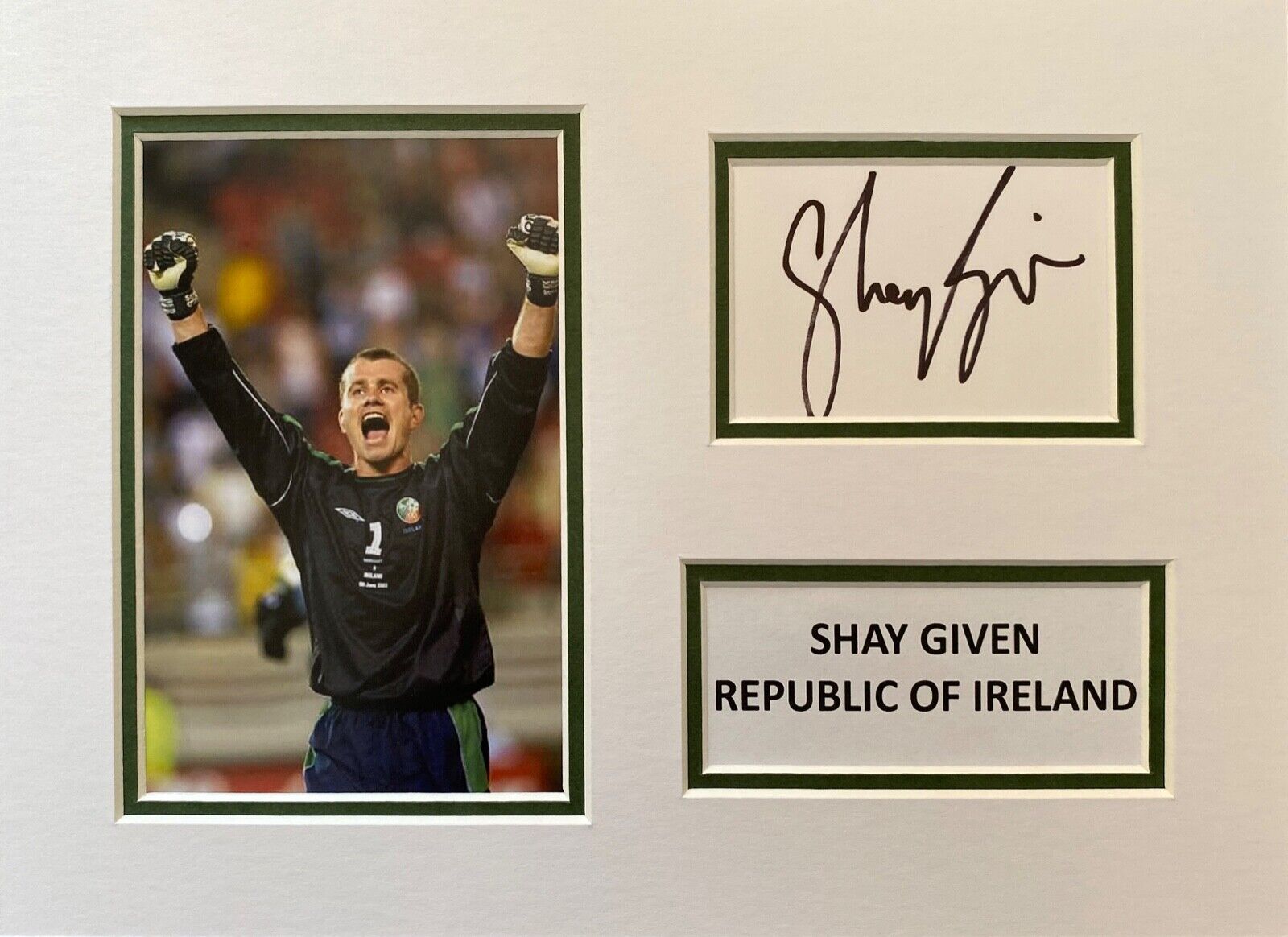 SHAY GIVEN HAND SIGNED A4 Photo Poster painting MOUNT DISPLAY REPUBLIC OF IRELAND AUTOGRAPH