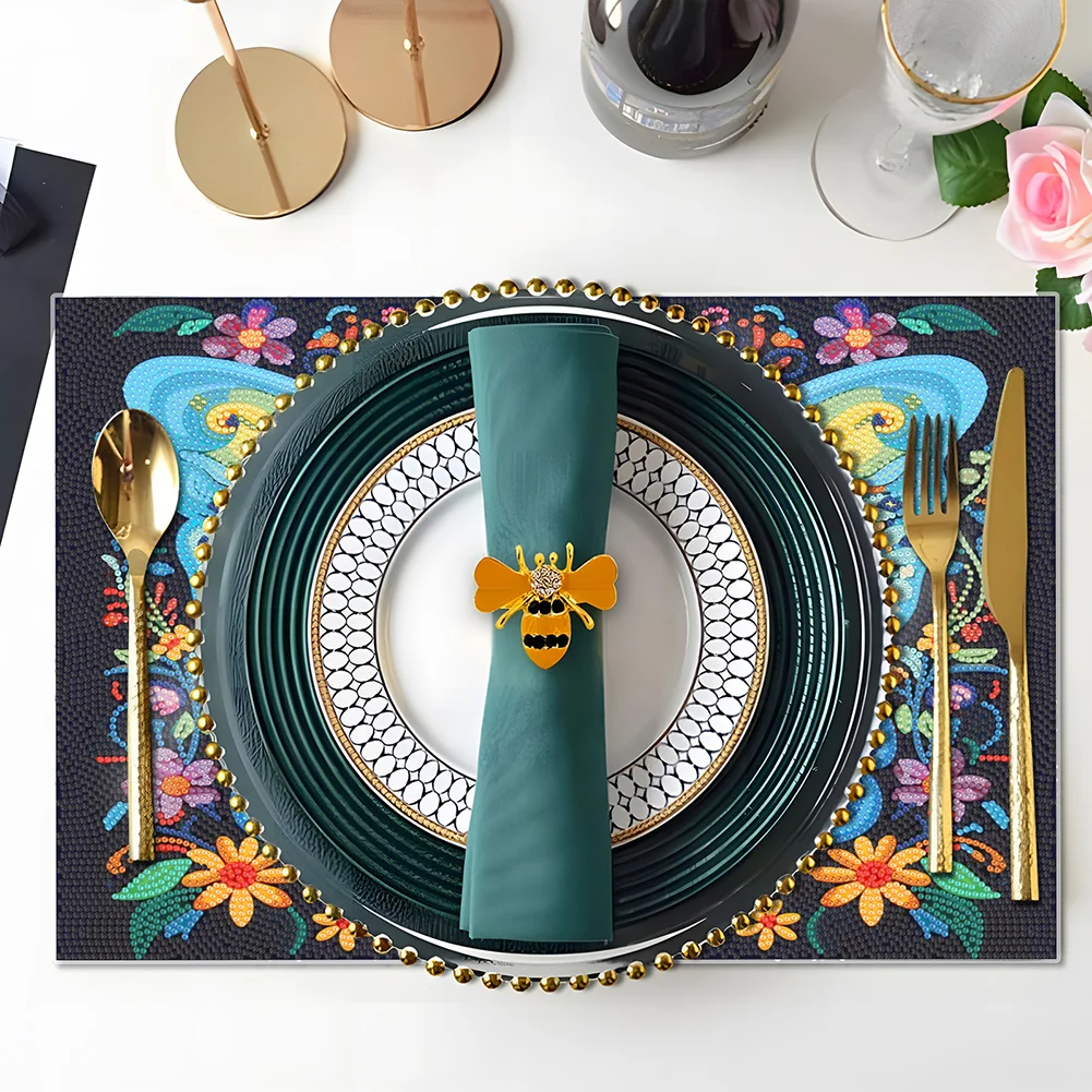 DIY Butterfly Diamond Painting Placemat Heat Resistant Diamond Art Table Mat