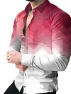 Men's Lapel Spring and Autumn New Casual Personality Tide Men Long-sleeved 3D Digital Printing Shirt Large Size Breathable Shirt S,M,L,XL,XXL,XXXL-KZyou