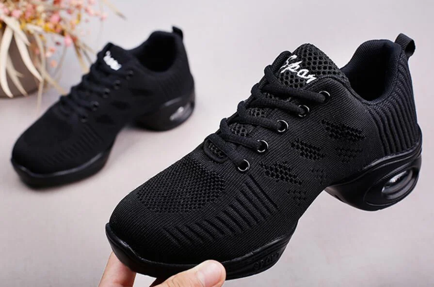 Brand Women Shoes Soft Outsole Woman Breath Jazz Hip Hop Shoes Feature Dance Sneakers Ladies Girl's Modern Jazz Dancing Shoes W3