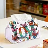 DIY PU Diamond Painting Tissue Box Kit Desktop Tissue Holder with Rhinestone Diamond Desk Decorative Tissue Box for Adults Desktop Storage Organizer (Love)