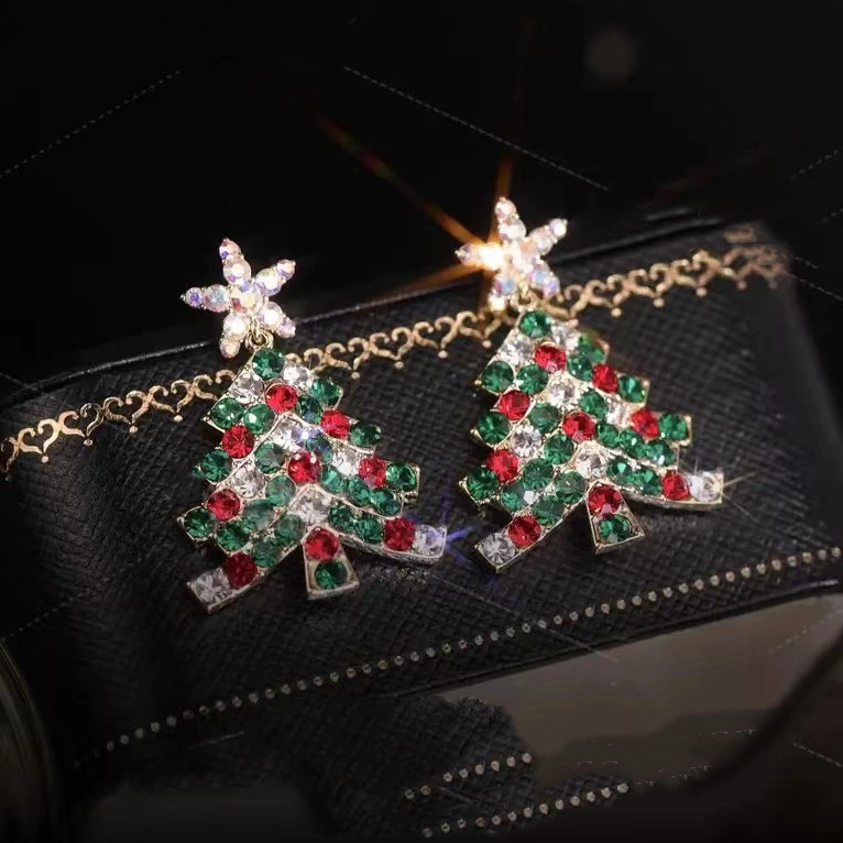 Love Aero Christmas Tree Earrings