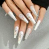 Long Wearing Nails Bling Rhinestone Resin Nails 