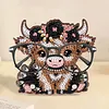 Glasses Holder for Table Decor Crystal Drill Handmade Wood Cute Cow DIY Diamond Art Special Shaped Glasses Holder for Table Decor Crystal Drill