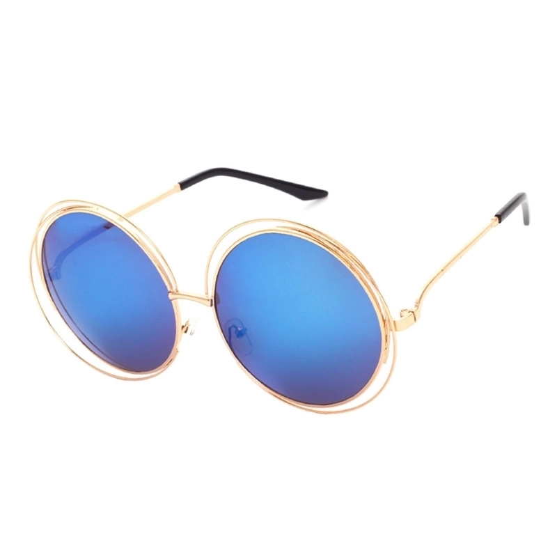Sweet Solid Color Ac Round Frame Full Frame Women’s Sunglasses