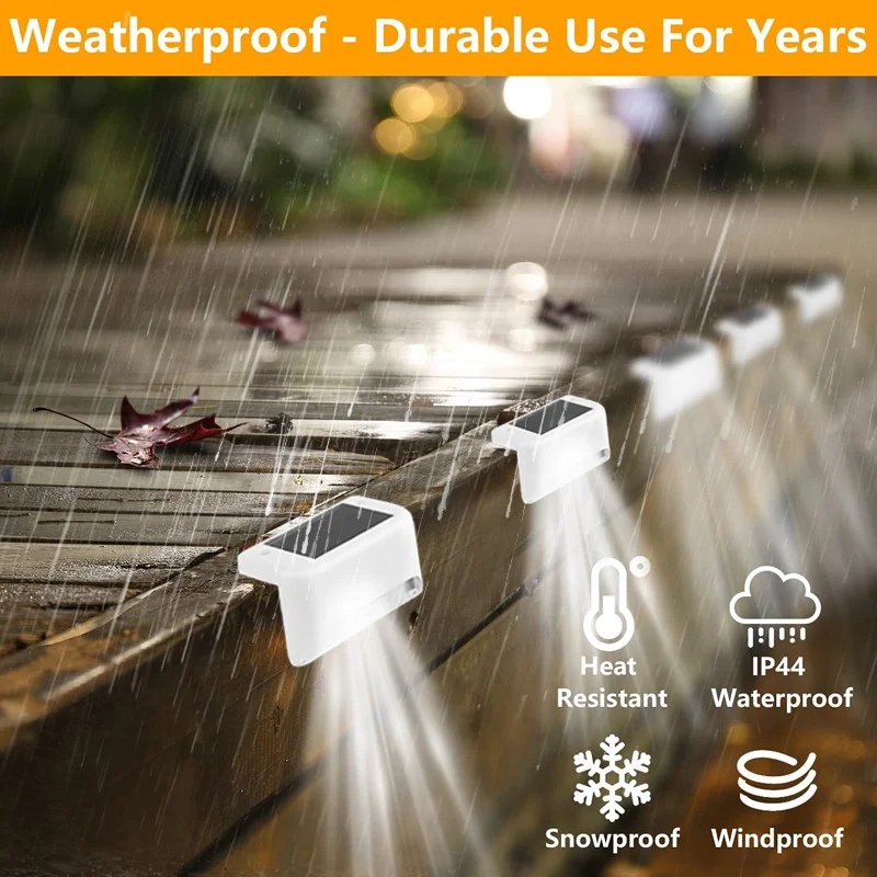 SAKER&reg; Solar Deck Lights Outdoor 4 Pack