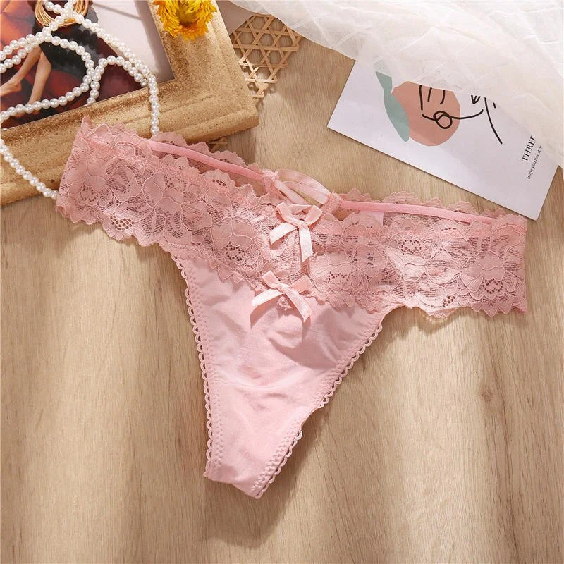 Sexy Panties Women Lace Underwear Cotton Briefs Female Underpants Thong G-String Pantys Perspective Embroidery Intimate Lingerie