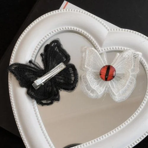 Halloween Butterfly with Red Evil Eye Hair Clip