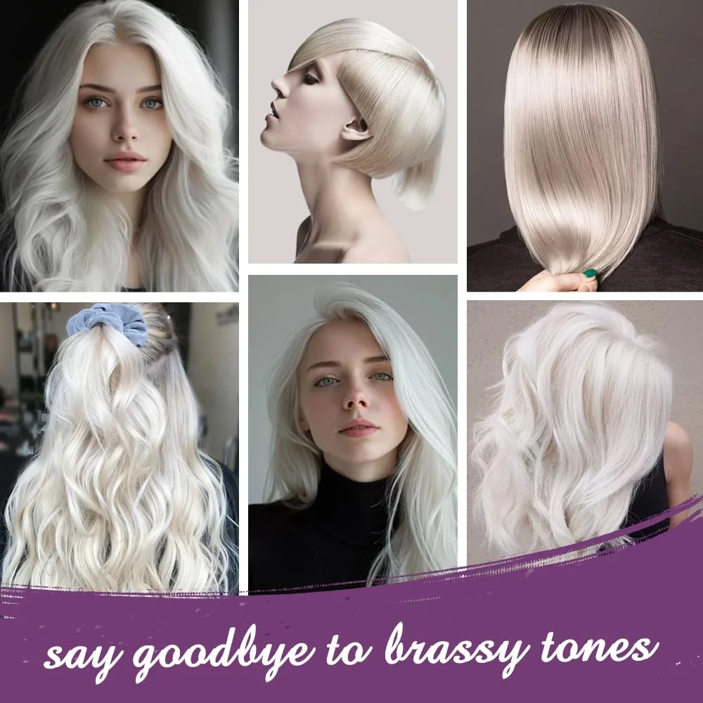 maca power Purple Hair Mask Professional Neutralizes Brass & Yellow Tones For Blonde Silver Gray Highlighted Hair