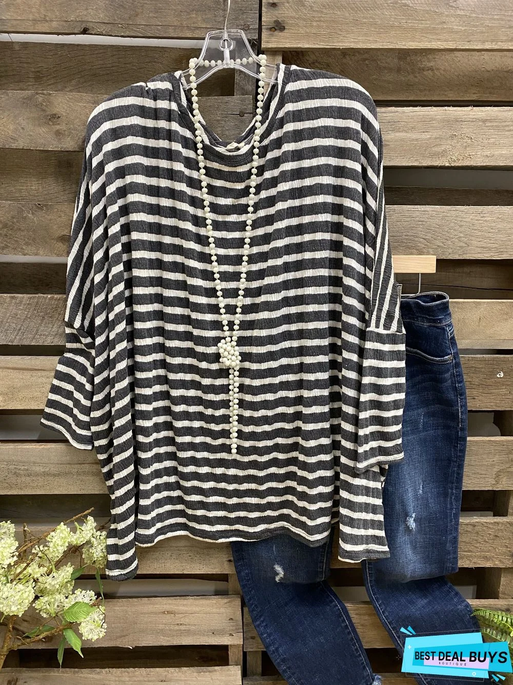 Cotton-Blend Long Sleeve Tops