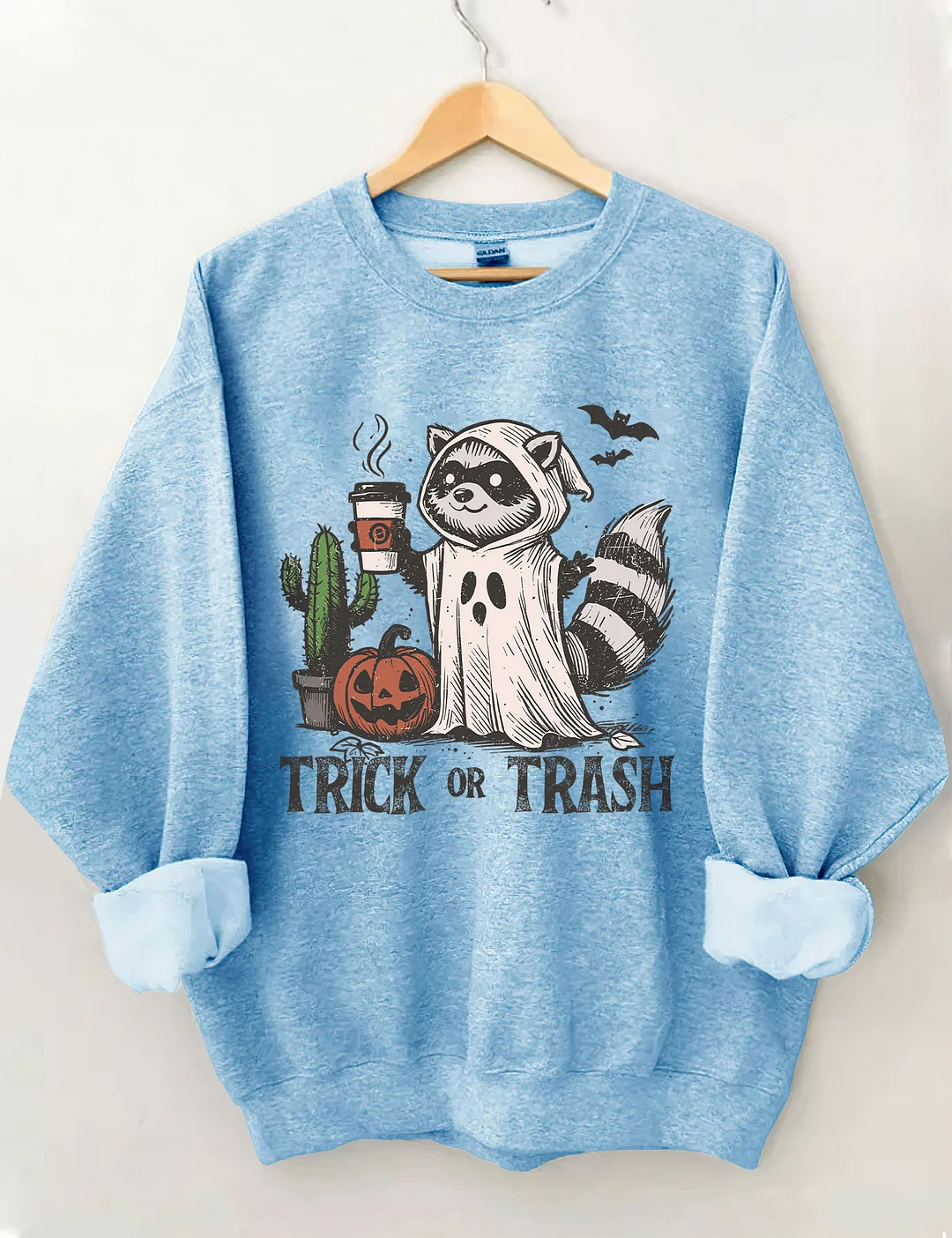 Trick Or Trash Raccoon Halloween Sweatshirt