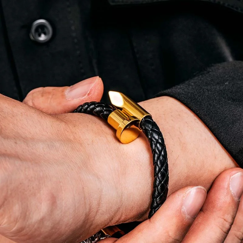 The Luxe Set Gunmetal Nail Bracelet