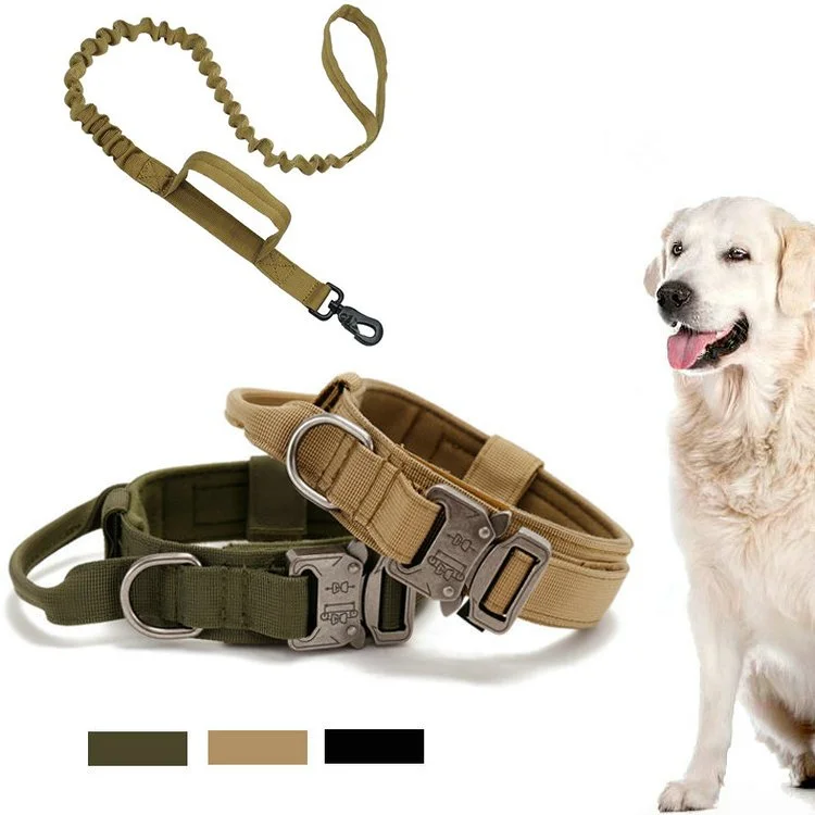 Dog Collar Adjustable Military Tactical Pets Dog Collars Leash Control