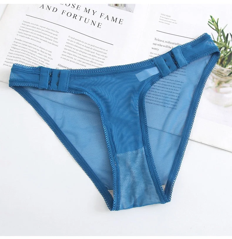 Adjustable Buckle Panties Women Low-Rise Briefs Underwear Sexy Lace 6 Color Underpants Lovely Girl Secret Intimates Lingerie