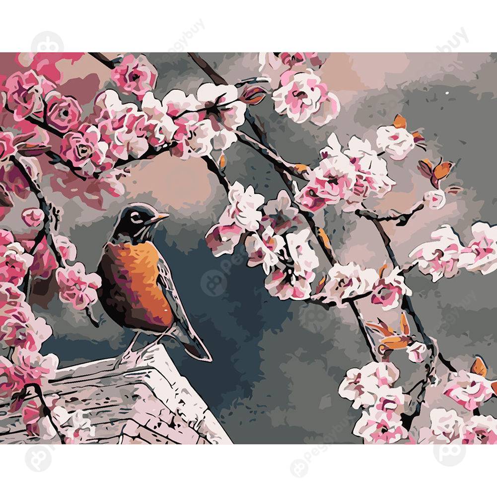 

40*50CM Paint By Numbers-Bird Floral, 501 Original