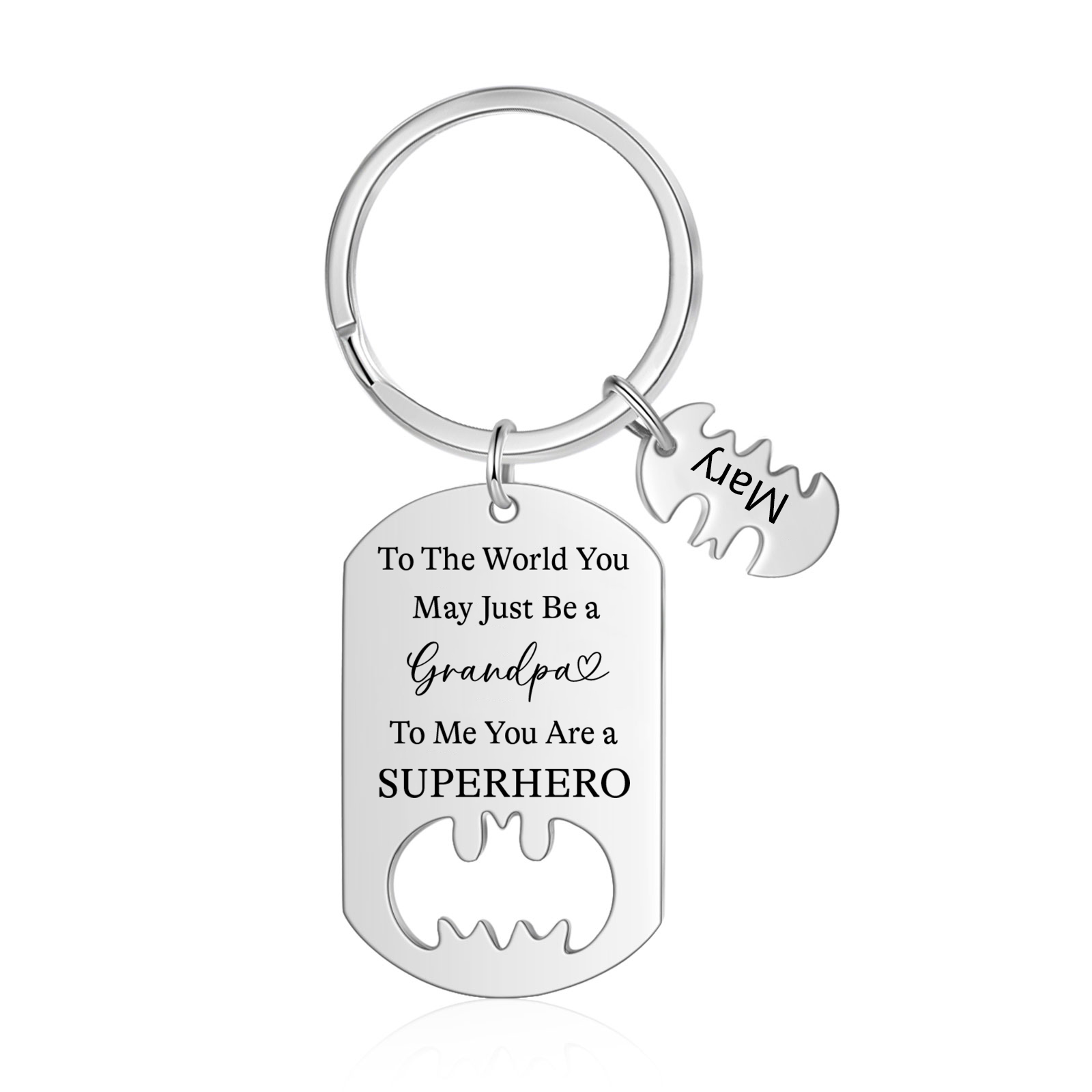 You Are A Superhero Keychain Personalised 1 Name Bat Keychain Engraved Gift for Dad/Grandpa/Grandad/Mom/Mum-Jessemade AU
