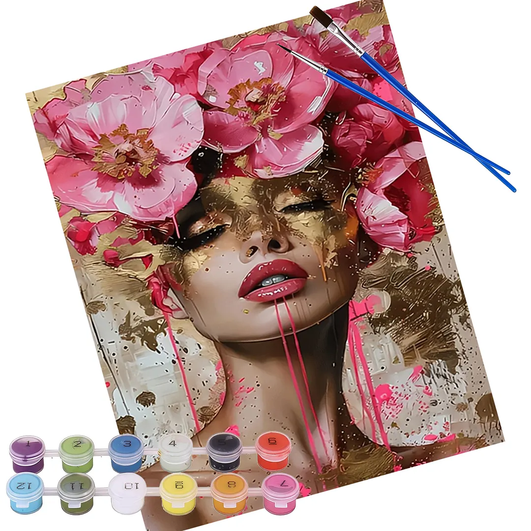 Elegant Woman DIY Paint By Numbers Kit on Canvas 40x50cm Without Frame Paint by Numbers Kits Drawing Paintwork for Beginners Adults Gift Home Wall Decor