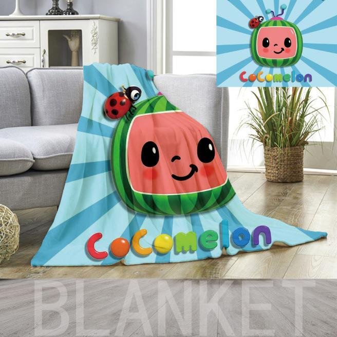 Cocomelon Throw Blanket Fleece Soft Blanket for Home Office Use