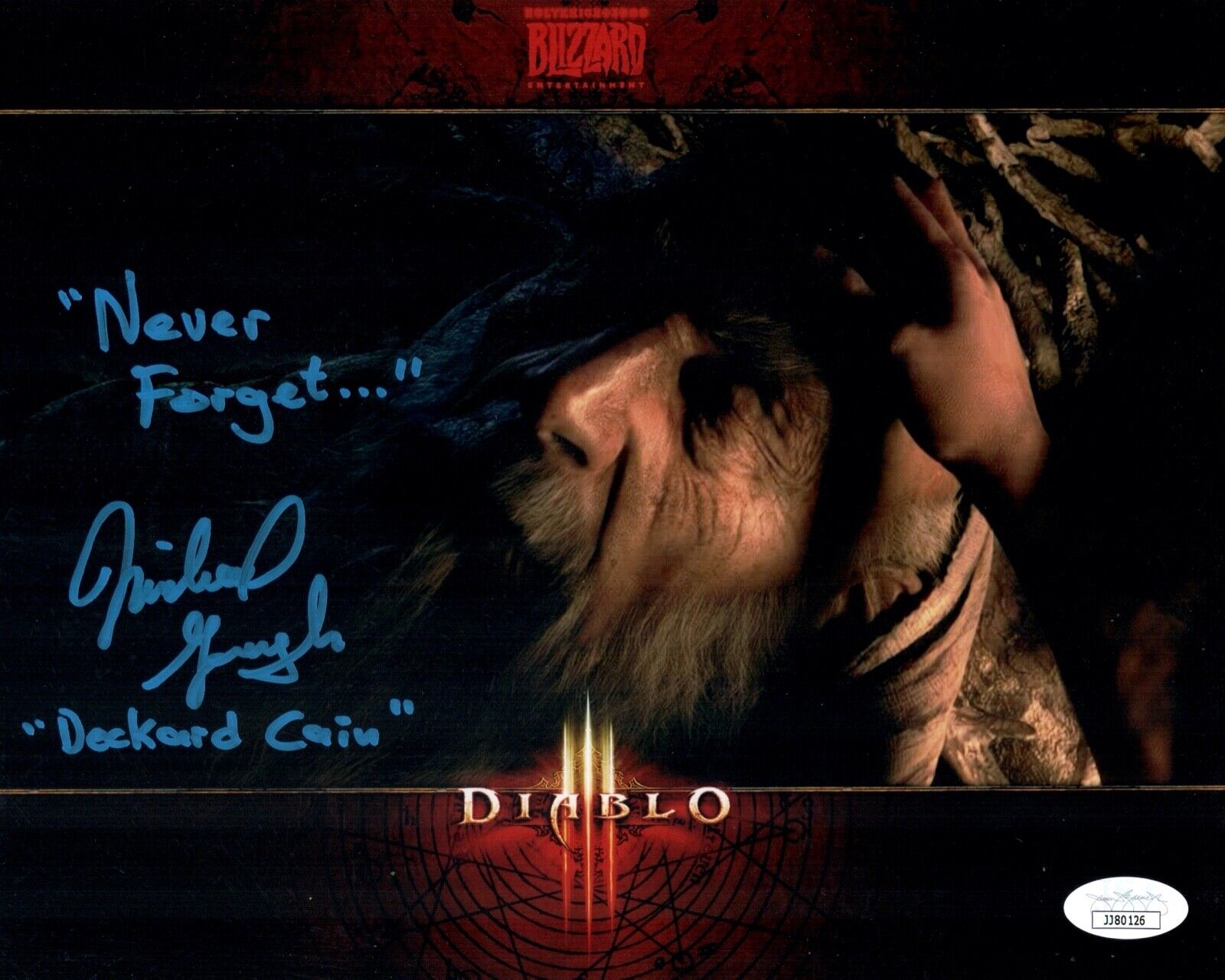 MICHAEL GOUGH Signed 8x10 Photo Poster painting DIABLO 3 DECKARD CAIN Autograph COA JSA Cert